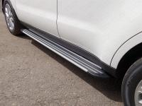 Ford Edge (14–) Пороги алюминиевые 'Slim Line Silver' 1820 мм
