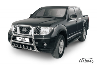 Защита передняя Arbori d76 высокая с защитой картера NISSAN NAVARA 2005-2010