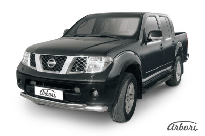 Защита переднего бампера Arbori d76+d57 двойная NISSAN NAVARA 2005-2010