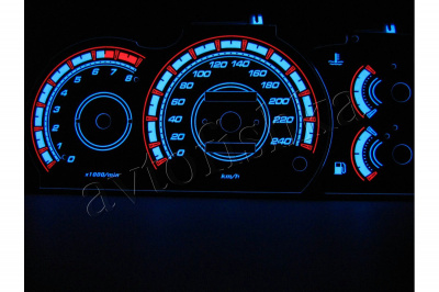 Mitsubishi Lancer 1992-1995 светодиодные шкалы (циферблаты) на панель приборов